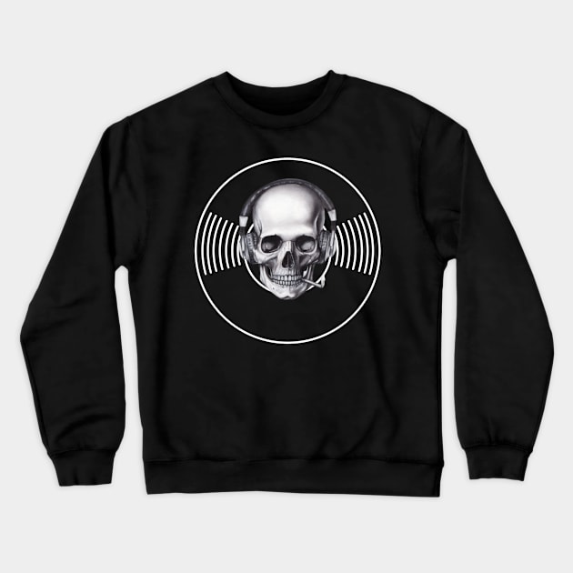 skull records Crewneck Sweatshirt by meltubs76